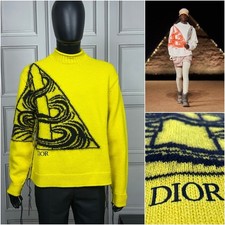 Gorgeous Dior Homme AW23 Wool & Mohair Blend Yellow Thick Knit Sweater