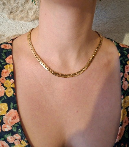 Collier maille haricot plaqué - maille,