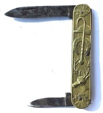 COUTEAU FIGURATIF COURSOL LE RENARD LE CERF CASQUE CRAVACHE DE JOCKEY CERF KNIFE