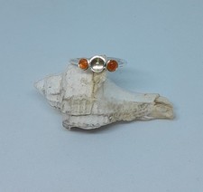 bague réglable plaquée argent citrine et pierre de soleil création unique