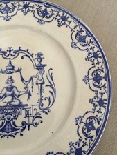 ancienne assiette faience Moustier jules vieillard bordeaux