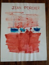 Maquette originale affiche,Aquarelle de Jean Porcher Expo Galerie Mignon Massart