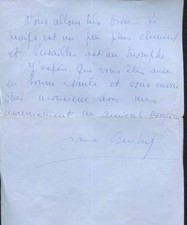 Lettre autographe signee par - signee,