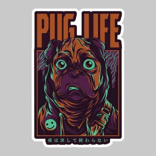 Pug life chien carlin cool - chien,