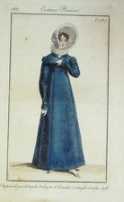 Gravure Costume Parisien 1818 #1761 (eau forte) Redingote de Levantine