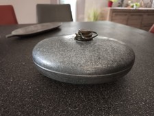Ancienne bouillotte ovale en métal galvanisé 