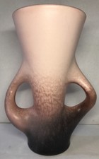 Rare Grand Vase Ansés Dans Le Goût De Pol Chambost Vallauris Vintage H 35,5 Cm