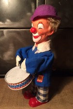 Clown Mécanique Automate Au Tambour H 21,7 Cm
