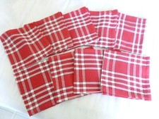 Lot 9 anciennes serviettes de table en tissu à carreaux type bistrot guinguette