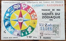 Billet de loterie nationale Mai 1974 Signe du Zodiaque CAPRICORNE Pour Nos Vieux