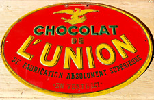 Tôle Publicitaire emboutie CHOCOLAT DE L'UNION ovale -