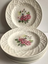 8 assiettes à dessert K G Luneville 20 cm - Décor de roses - Excellent état !