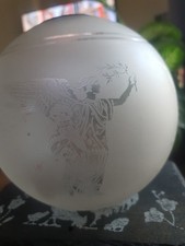 Globe diffuseur XIXème Gravée A L'acide Lampe Pétrole Huile Ø= 16cm 