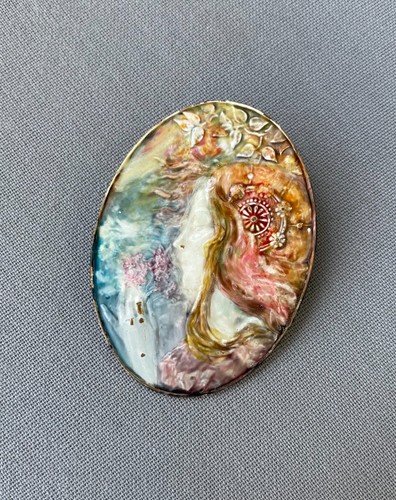 Broche art nouveau cuivre - art, en
