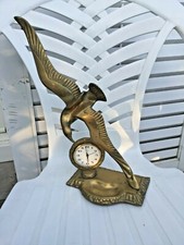 mouette en bronze avec pendule