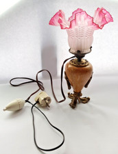 Lampe ancienne bronze , pate de verre, ALBÂTRE marbre ,   art déco