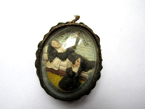 Xix reliquaire verre bombé - reliquaire,