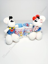 Lot Peluches Diddl Diddlina Bleu Rouge Et Tasses Coeurs Saint Valentin  -  Diddl