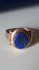bague or jaune , lapis lazuli