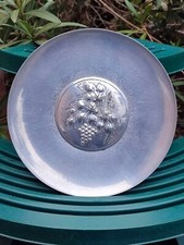 ANCIENNE COUPE À FRUITS ART DÉCO DEDIEU THOUMIAND DT ÉTAIN MARTELÉ DÉCOR RAISIN