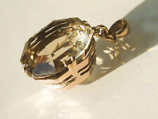 BEAU PENDENTIF ANCIEN en OR ROSE 7K ou 8K avec CITRINE CLAIRE ou QUARTZ FUME ??