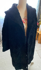 Manteau de luxe en Astrakan noir femme T L/ XL