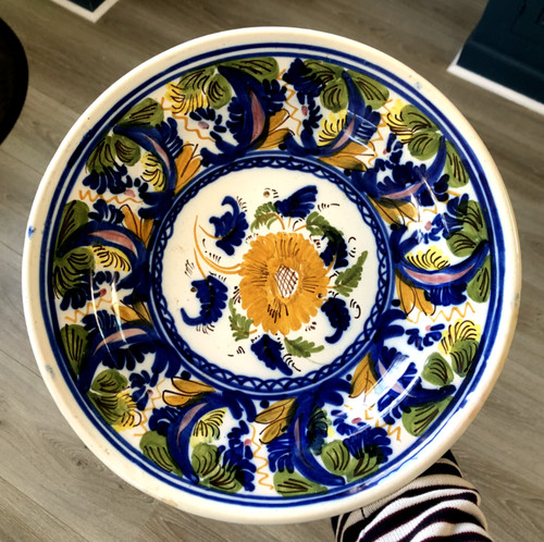 Ancien plat faïence xixéme - ancien,