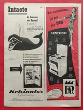 Publicité de presse: 1956 Frigo KELVINATOR - Gazinière FAR - Chocolat MENIER