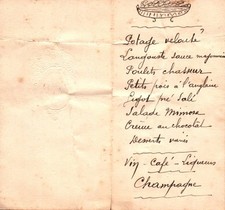 MENU ANCIEN - 1923 - FORMAT