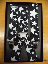 Bretella étoiles blanc/noir - 100 % fabriqué en Italie