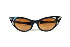 Lunettes de soleil vintage oeil de chat années 50 design Paris très rare fête...