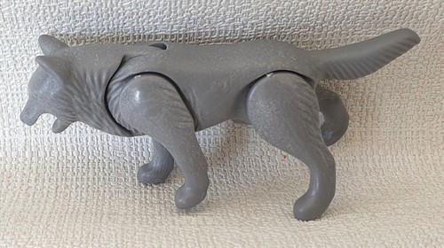 Playmobil grey open mouth wolf - playmobil,