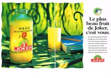 PUBLICITE ADVERTISING    1992   JOKER   jus de fruit pamplemousse  (2 pages)