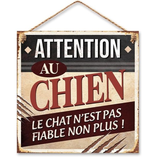 Plaque vintage attention - plaque,