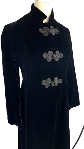 Womens vintage velvet mandarin - womens,