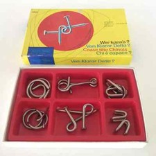 24⚜️ Ancien Jeu De Société Casse Tête Chinois Métal Spear-Spiel  Vintage