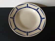 GRANDE ASSIETTE CREUSE ANCIENNE FAÏENCE BADONVILLIER F. FRANCE DÉCOR LUCIE BLEU