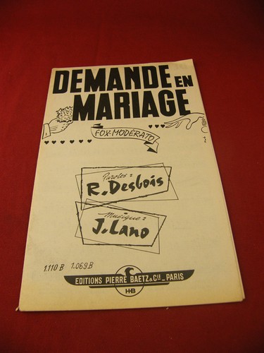 Partition demande mariage - demande,