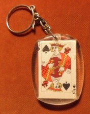 Porte-clés carte à jouer DAME trèfle Jeux de Luxe Exclusifs CATEL & FARCY XVII°