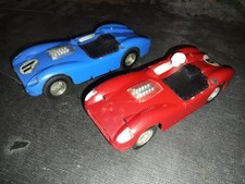 Lot 2 voitures Ferrari TR60 Circuit 24 Testarossa Bleu & rouge Slot Car -MANQUES