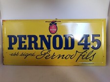 ANCIENNE PLAQUE PUBLICITAIRE DE MARQUE PERNOD 45 EST SIGNE PERNOD FILS EN TOLE