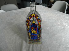 RARE Ancienne bouteille émaillée vitraille liqueur Vieille Cure Abbaye de Cenon