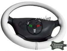 Pour Volkswagen VW Passat 2017-2020 Blanc Véritable Housse Volant Cuir