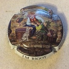 Capsule de champagne RIGOT J. M. (8a. avec un point de chaque côté du n°de tel.)