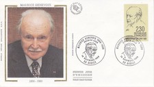 Enveloppe 1er jour Maurice Genevoix Ecrivain 1990 Soie FDC 2