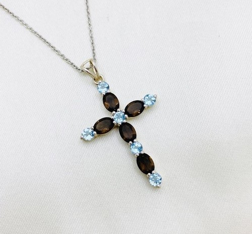 Fumé quartz topaze bleu - topaze,