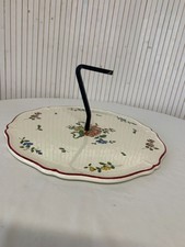 Plateau à fromage en faënce Fleuri Vieux St Amand 1713 Vintage F58047