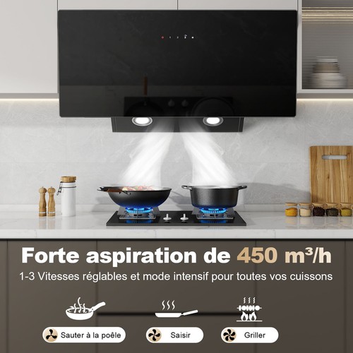 Hotte 90cm inclinable noir - hotte,