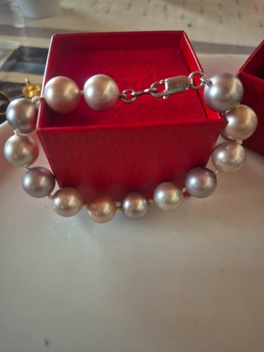 Bracelet perles grises - , rosées