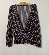 Blouse croisée bleu marine